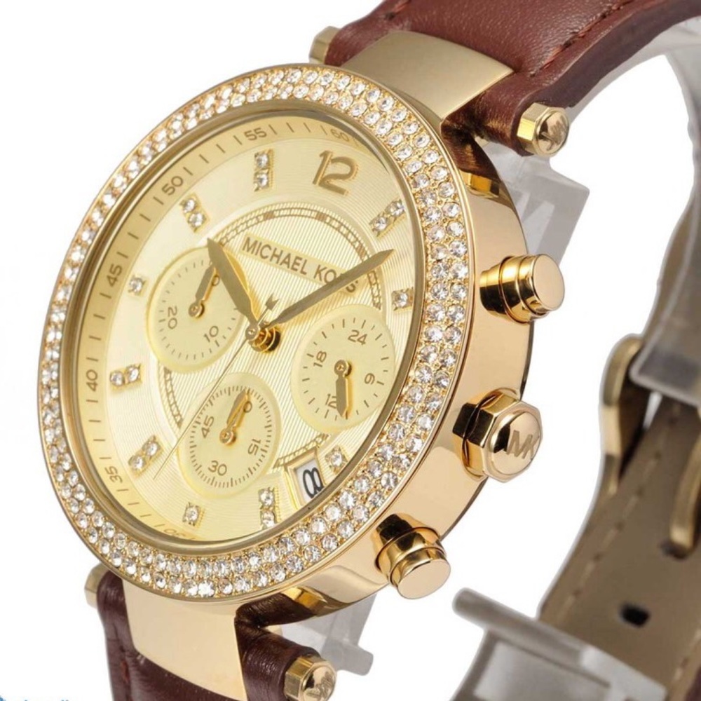 Michael Kors MK2249 Parker Gold Tone Leather Watch